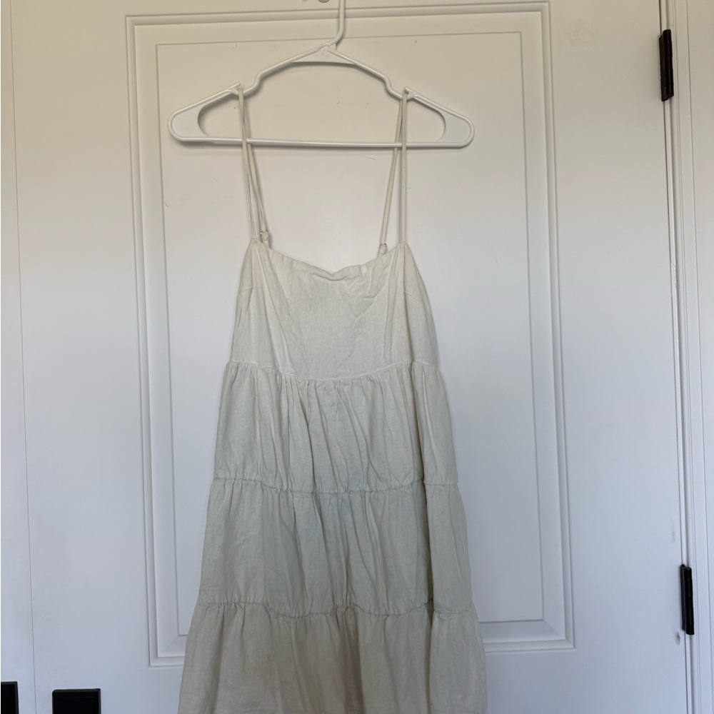 American Eagle Outfitters Cream Midi Dress